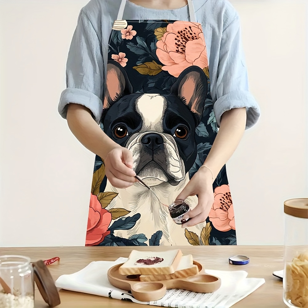 Home Cooking Ideas - Tablier à motif floral Bouledogue Français
