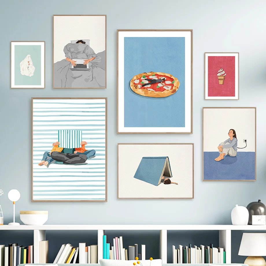 Home Cooking Reading - Affiche d'art humoristique et drôle sur