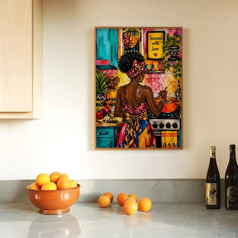 Affiche Murale en Toile « Femm - Home Cooking Reading avis et prix